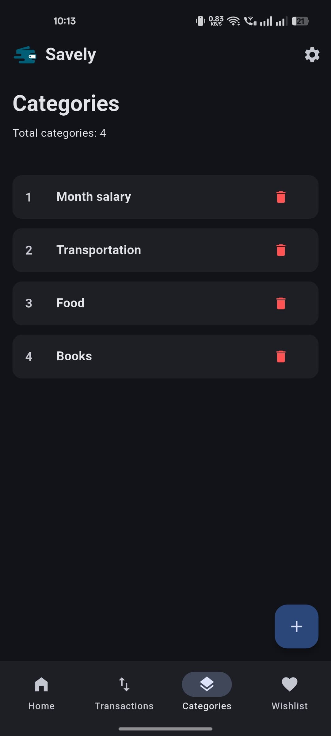 Customizable Categories